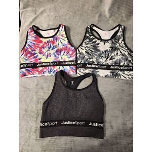 Lot of 3 Justice Girls' Seamless Longline Bra Size 28